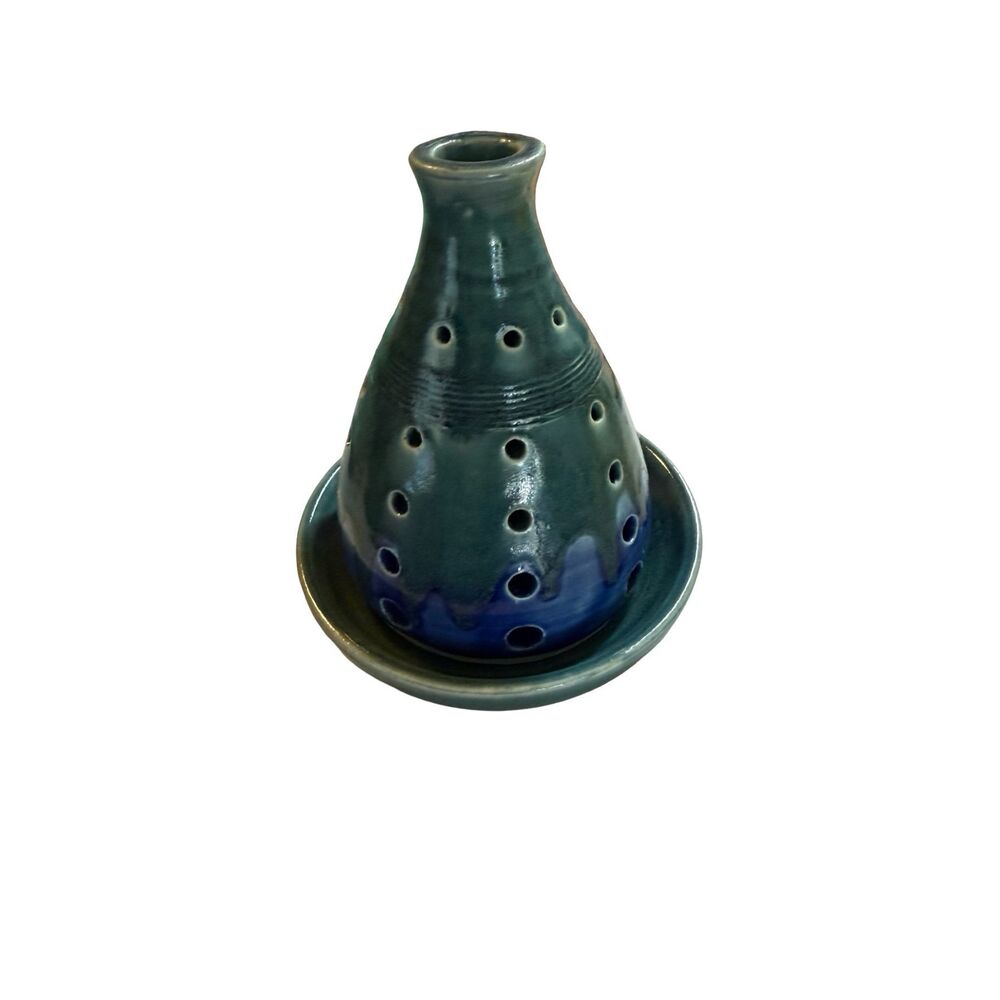 Hand made Ceramic Candle Holder/Lantern use with a battery operated candle Or te